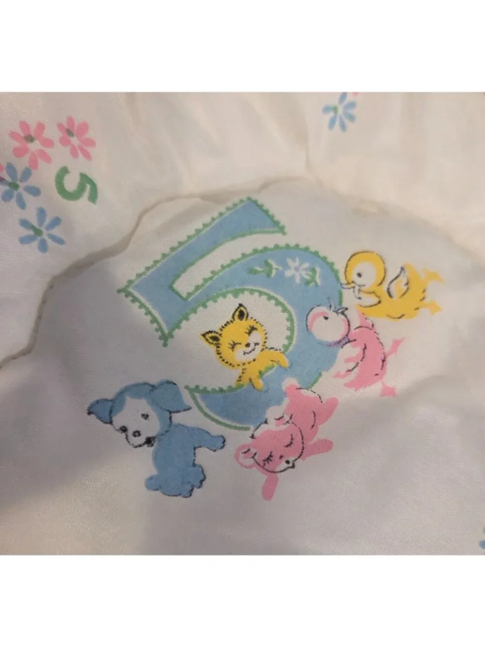 Vintage 50s 60s ABC Alphabet Animal Crib Quilt Nursery Pink Blue Fortrel